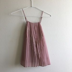 ASTR pink accordion lace top